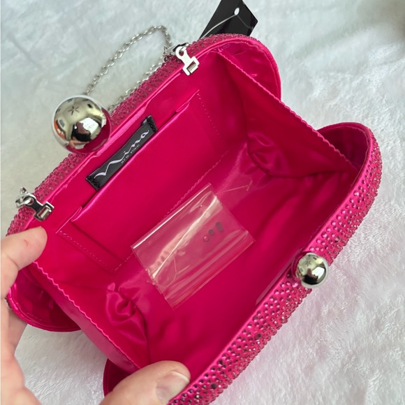 NINA Xio Fantasy Pink Glass Crystal Minaudiere Evening Clutch Handbag--NWT - Picture 10 of 15